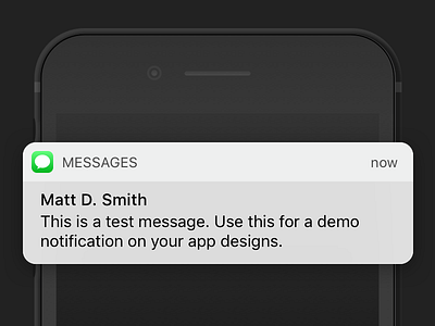 iOS 10 Message Banner (free .sketch download)
