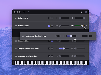 Cinesampler – Music app app desktop app interface keyboard mac macos midi osx ui