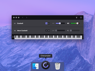 More Cowbell app desktop app interface keyboard mac macos midi osx ui
