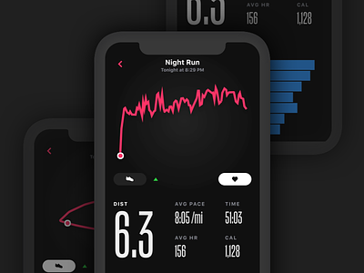 Night Run action condensed interface invision invision studio ios iphone iphone x mobile ui