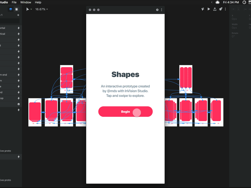 Shapes Prototype app icons interaction invision ios mobile navigation prototype studio