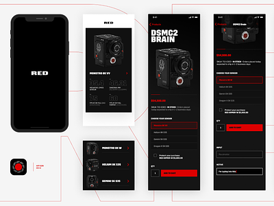 RED Camera Design Experiment button input interface ios iphone iphone x product red camera