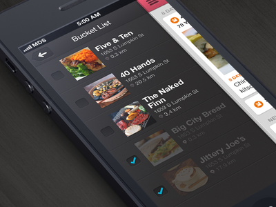 Bucket List checklist hamburger icons interface ios iphone navigation slide nav texture ui