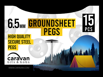 Groundsheet Pegs Package Sticker Design design groundsheet illustration nails package package design packagedesign pegs sticker tent