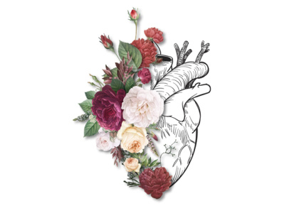 Flower-Heart design flower flower heart flowers flowers illustration heart illustration