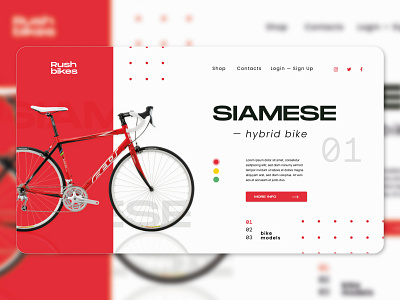 UI — Bike e-commerce Website app bike design ecommerce illustrator minimal mockup redesign concept ui vector web xd