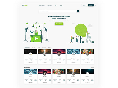 NuSpire - Product Homepage branding design illustration landing page logo product design ui uxui design vector web design web development