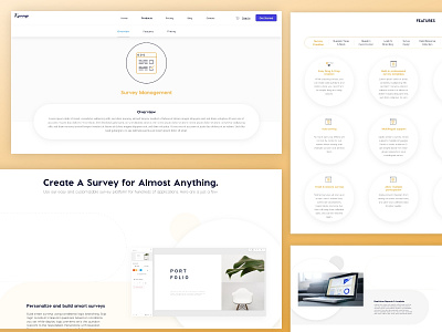 Survey Management - Landing Page branding design illustration landing page logo ui uxui design vector web design web development