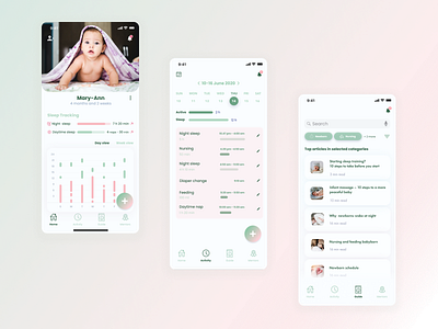 [iOS Mobile app] UI/UX design for baby sleep tracker's app