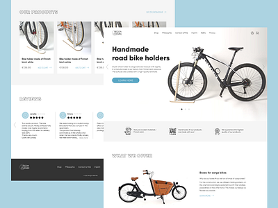 [Landing page] design for bicycle accessories brand bicycle figma landing page minimal mockup prototype ui ux website
