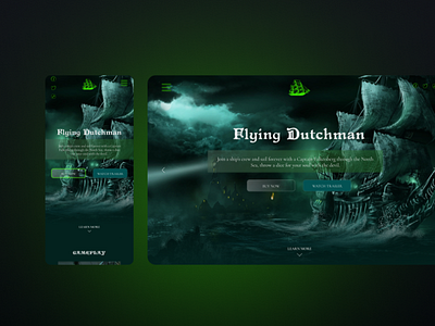 Flying Dutchman adobe photoshop figma illustration landing page pirates ui user interface ux