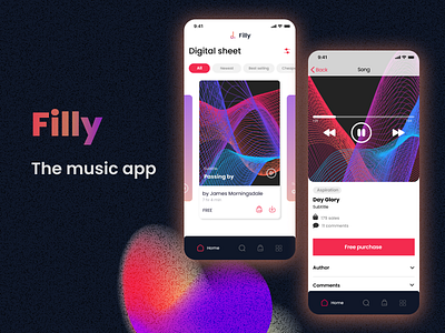 Filly. The music app app design mobile app music app ui ux
