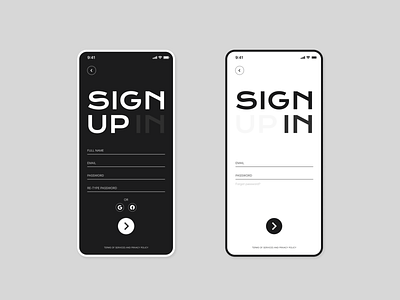 Sign Up Page app design minimal signup ui