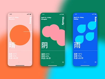 Sunny Cloudy Rain app ios ui weather