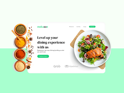 Makaaan (Design Prototype) branding design flat food website food website design food website ui food website ui ux food website ux minimal ui ux