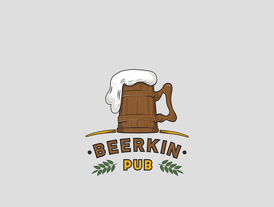 Beerkin pub logo design idea for pub bar logo design beer illustration beer logo beer logo design creative 2020 creative logo design creative pub logo logo design pub logo illustration logo pub logo pub 2020 logos 2020 pub logo puppy
