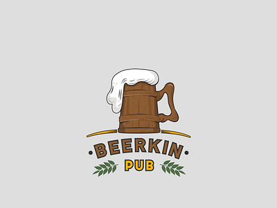 Beerkin pub logo design idea for pub