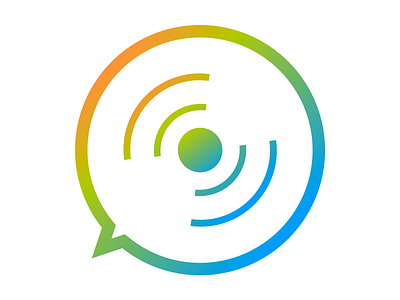 Logo for tapkast app bubble gradient icon sketch social speech