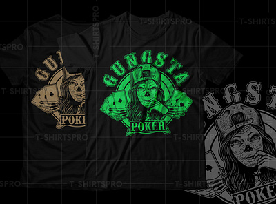 Gungsta poker T-Shirt | Poker Girl T-Shirt gungsta poker poker girl