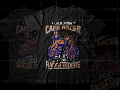 California Cafe Racer Sexy Cafe Reacer Riders T-Shirt Design