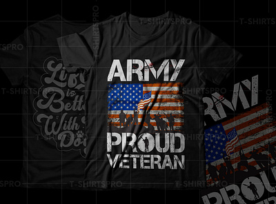 Army Pround Veteran T-Shirt Design tshirt tshirtdesign vector illustration veteran