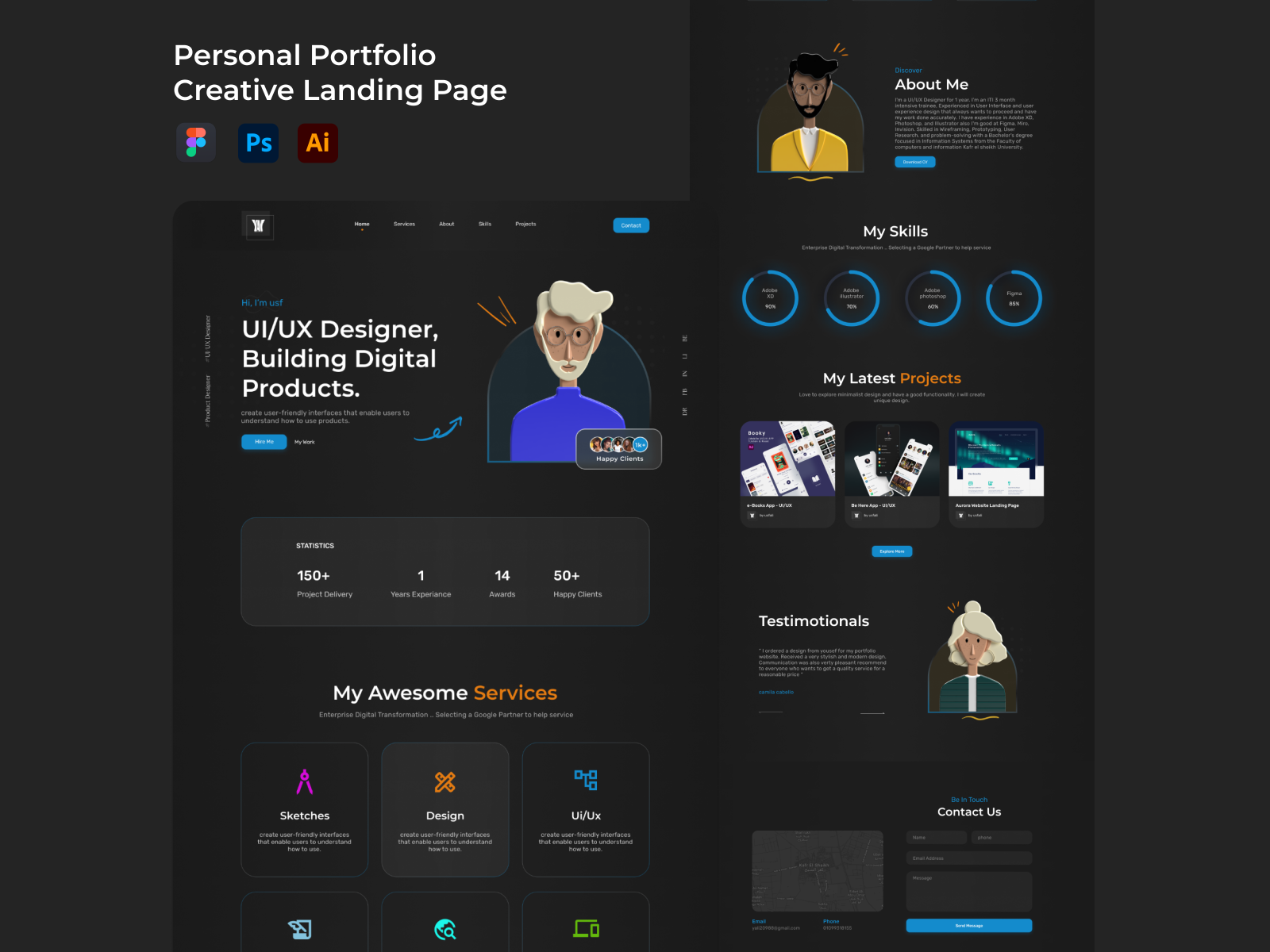 personal portfolio landing page by usf satoor on Dribbble