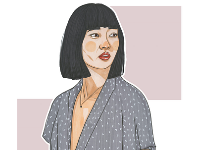 'Confianza' art asian girl design illustration inspiration minimal promarker