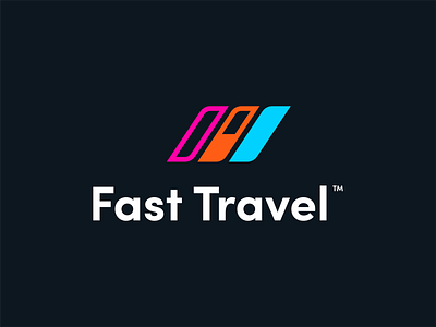 Fast Travel Airlines airlines branding colorful concept fast flight icon identity logo logomark logotype travel wing