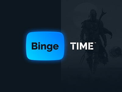 Binge Time Streaming binge brand branding concept icon identity logo logomark logotype mandalorian screen star wars streaming the mandalorian