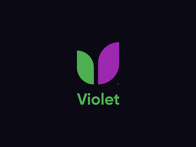 Violet Flowers Branding brand branding colorful concept flower flowers green icon identity logo logomark logotype purple violet