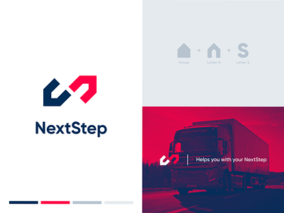 NextStep Transportation arrows brand branding brandmark concept icon identity logo logomark logotype moving