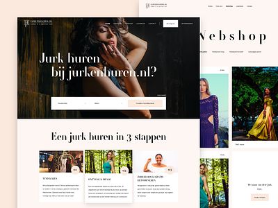 Jurkenhuren.nl web design classy clean dresses interaction design pink prom ui ui design web design website women