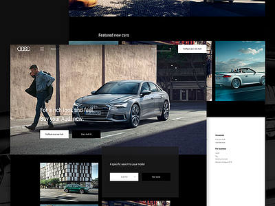 Audi website redesign audi black car cars dark design interaction ui web webdesign website