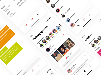 Preliminary stage app for courses chat clean comment concept feed interaction design ios iphone like notifications project status training ui ux
