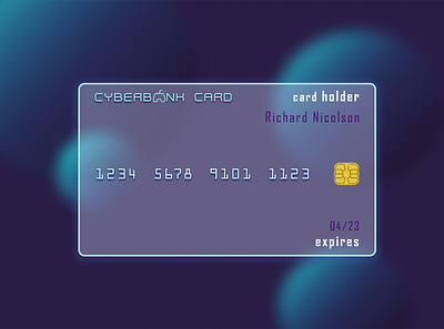 Futuristic payment card for game platform. Card design in Figma blue business card concept art credit card cyberpunk dark figma futuristic game gaming glassmorphism graphic design illustration modern neon payment planet space vector