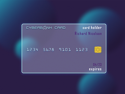 Futuristic payment card for game platform. Card design in Figma