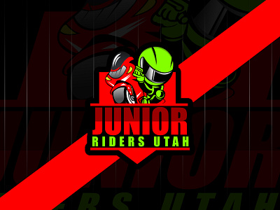 Junior Rider illustration logo motorsport racetrack sports logo vector