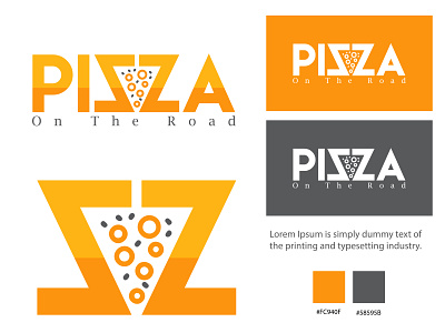 PIZZA ON THE ROAD branding design fashion illustration logo logodesign typography ui ux vector