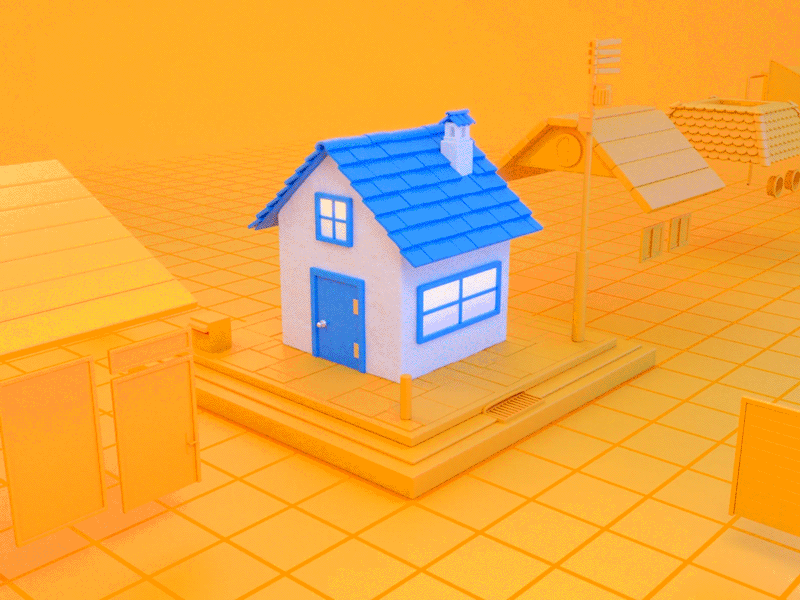 Orange Wildings 3d 3d animation animation animation design concept customizable design house designs houses illustration orange