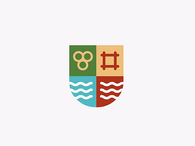 Food Market Shield heraldic identity logo visual