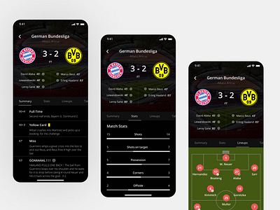 Footbal app match details