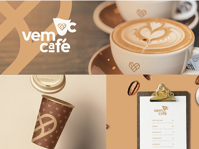 Vem café | Visual Identity branding clean coffee coffee logo coffee shop design logo sweet visual identity