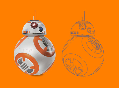 Star Wars BB8 Realistic Vector branding design illustration product design vector