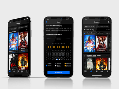 iOS Movie Theater App app branding design ui ux