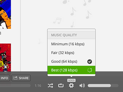 Music Quality (Web) bitrate music quality web