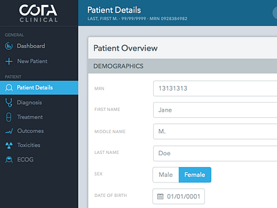 Patient Overview Iteration data healthcare oncology patient overview platform record
