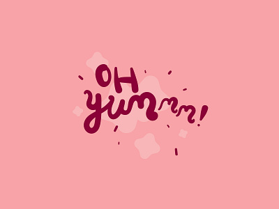 Oh Yummm! berry funtype handdrawn lettering pink sweet tasty typography vector art yum