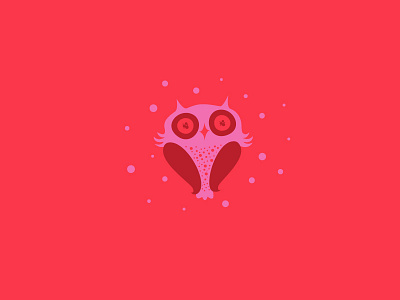 Who is Seeing Spots 70s bird bright red funky icon illustration owl owl illustration pink and red retro spots vector art
