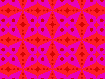 Jovial 70s 70s design dots drops folk art fuchsia pattern red retro stars vector art wallpaper
