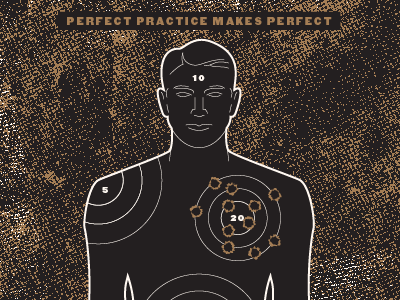 Practice gold impact leadership love male masculine practice sayings target